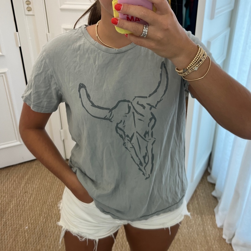 bull skull graphic red